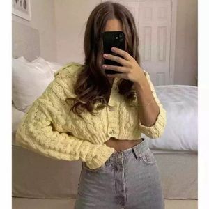 Zara | NWT Yellow Jeweled Cropped Cardigan ⚡️ Blogger Fave!